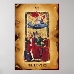 POSTER TAROTS RENAISSANCE ANTIGOS 6 / OS AMANTES