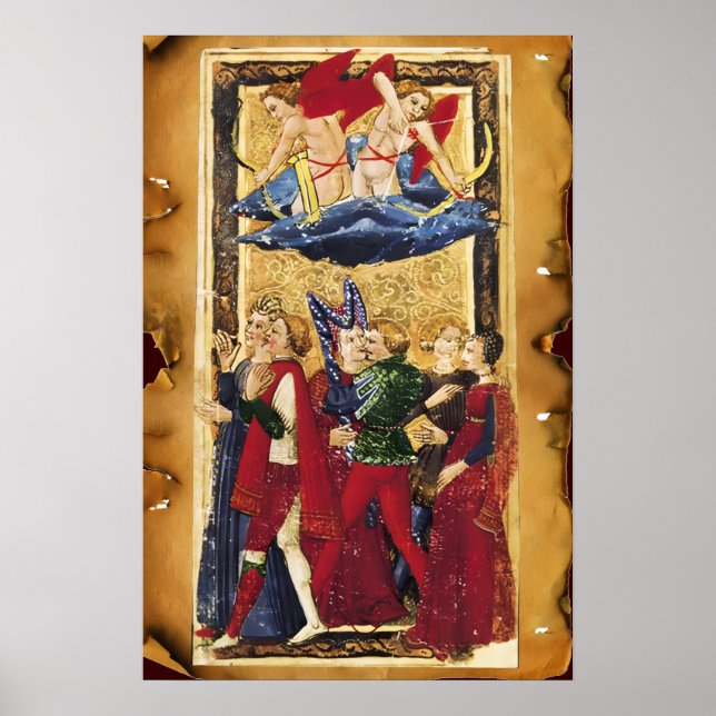 POSTER TAROTS RENAISSANCE ANTIGOS 6 / OS AMANTES (Frente)