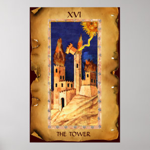 PÓSTER TAROTS RENASCENTISTAS ANTIGOS 16 / A TORRE