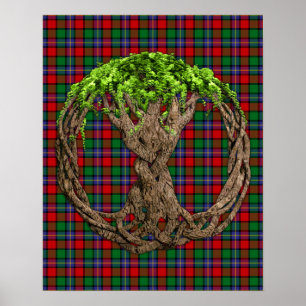 Póster Tartan de Kilgore do clã e árvore do céltico de