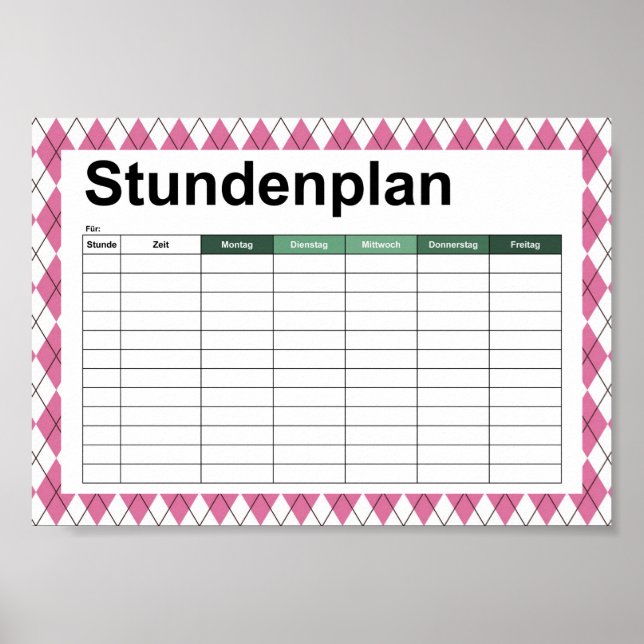 Poster Tartan-Pattern Pinky dos anos 70 (Frente)