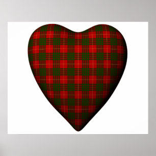 Póster Tartan vermelho de Cameron do Scottish do coraçã