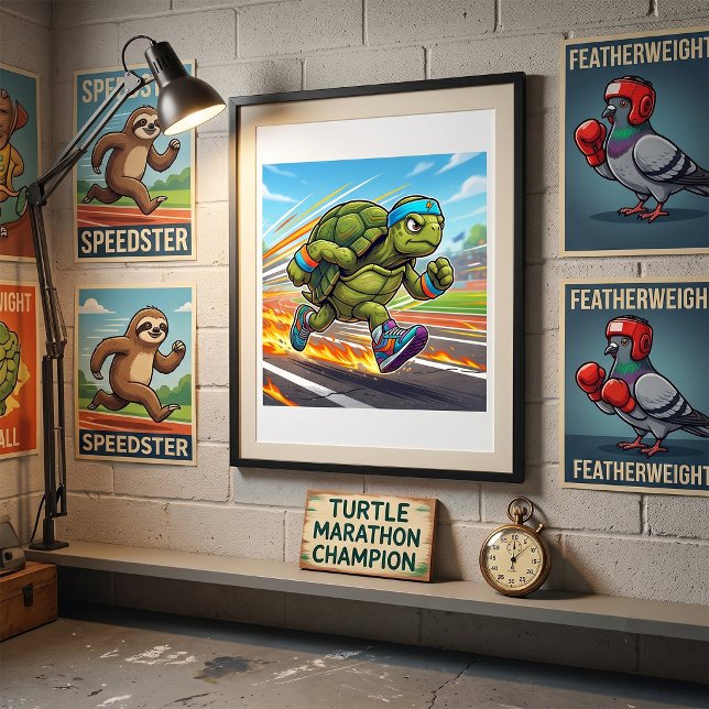 Poster Tartaruga Atleta Corredora Veloz (Criador carregado)