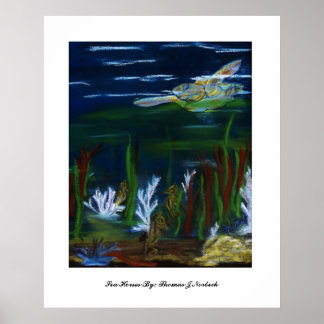Póster Tartaruga, Cavalos Do Mar Por Thomas J Norbeck