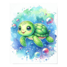 Tartaruga de Aquarela
