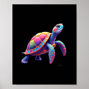 Poster Tartaruga-de-caixa-oriental Colorful Splash (4)