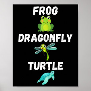 Poster Tartaruga de Dragonfly Sapo com humor político sut