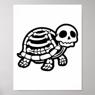 Poster Tartaruga-de-Halloween Cura Esqueleto Tortoise Fos