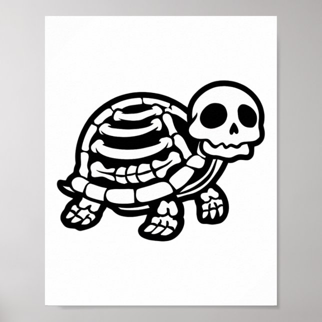 Poster Tartaruga-de-Halloween Cura Esqueleto Tortoise Fos (Frente)