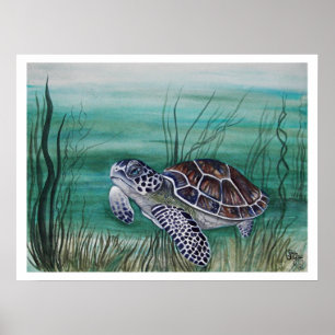 Poster Tartaruga de mar de Hawksbill