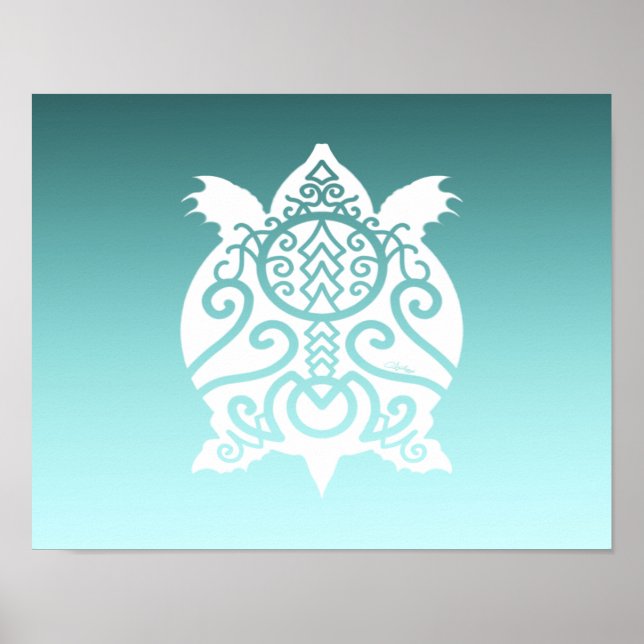 Poster Tartaruga de Snapshot Branco (Frente)