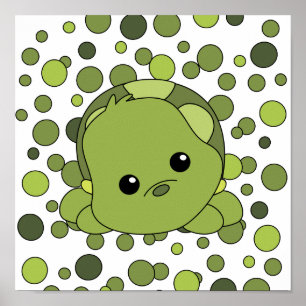 Póster Tartaruga do bebê de Cutie