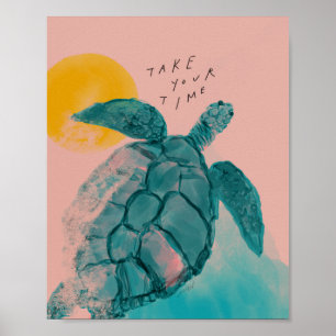 Poster Tartaruga do Mar de Cotação Inspirada Curta