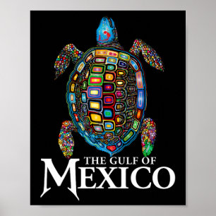 Poster Tartaruga Do Mar Gráfico Do Golfo Do México Nunca