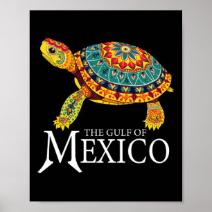 Poster Tartaruga Do Mar Gráfico Do Golfo Do México Nunca