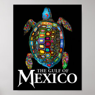 Poster Tartaruga Do Mar Gráfico Do Golfo Do México Nunca 