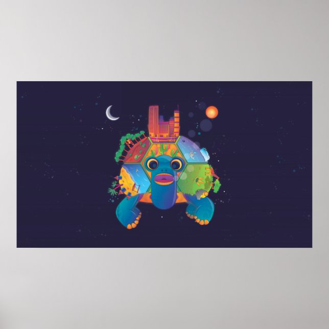 Póster Tartaruga espacial (Frente)