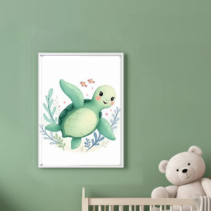 Poster Tartaruga Feliz