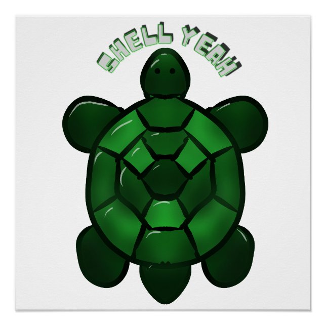 Póster Tartaruga Fofa Personalizada e Customizada (Frente)