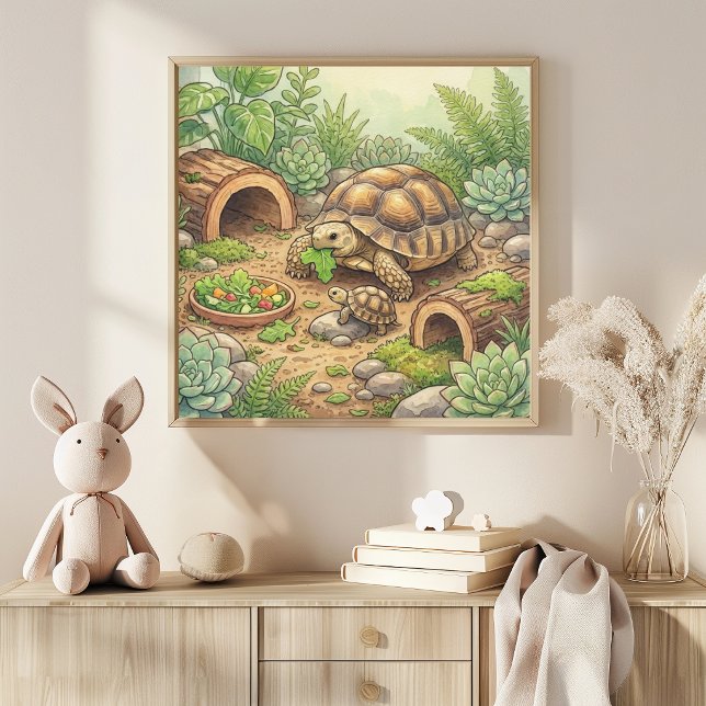 Poster Tartaruga Mãe e Berçário de Bebê (Criador carregado)