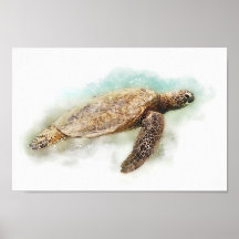 Tartaruga Marinha - Aquarela de Tartaruga Marinha