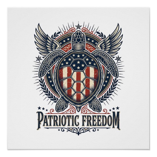 Póster Tartaruga Marinha Patriota (Frente)