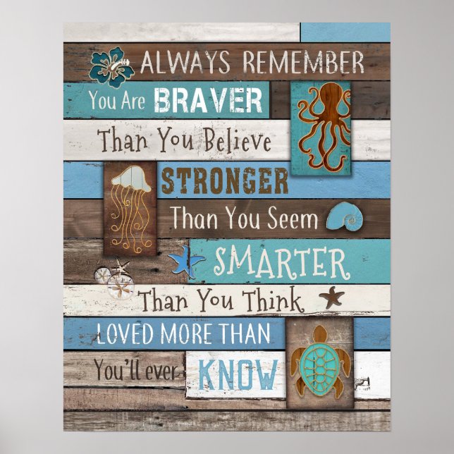 Poster Tartaruga Sempre Lembra Que Você É Braver (Frente)