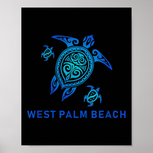 Poster Tartaruga Tribal do Mar de Palm Ocidental (Frente)