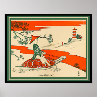 Poster Tartaruga-Vintage, Tartaruga-Vingadora-Chinesa (có