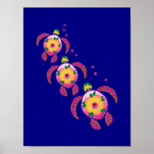 Poster Tartarugas de mar havaianas de Ohana Honu