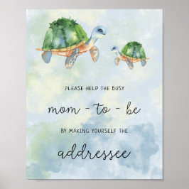 Poster Tartarugas marinhas - Ajude o Endereço da Mãe Ocup