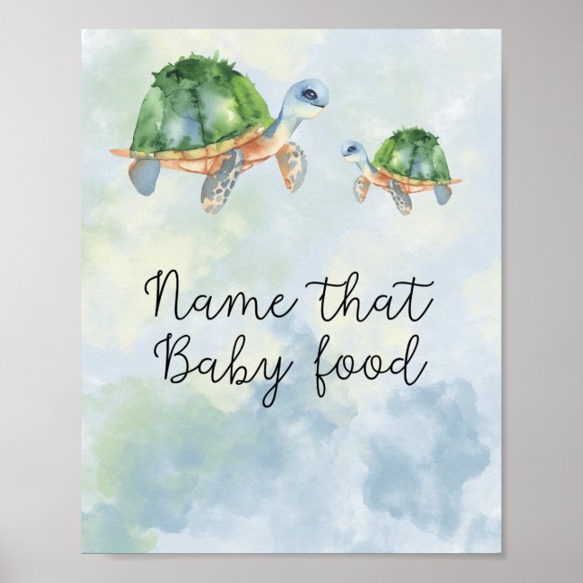 Poster Tartarugas marinhas - nome aquele alimento para be (Frente)
