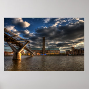 Póster Tate Modern e ponte do milênio