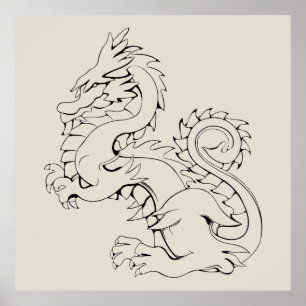 Poster Tatsu, Dragão Asiático, São Criaturas Míticas Fant