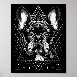 Poster Tattoo Art French Buldogdog Geométrico Art _1