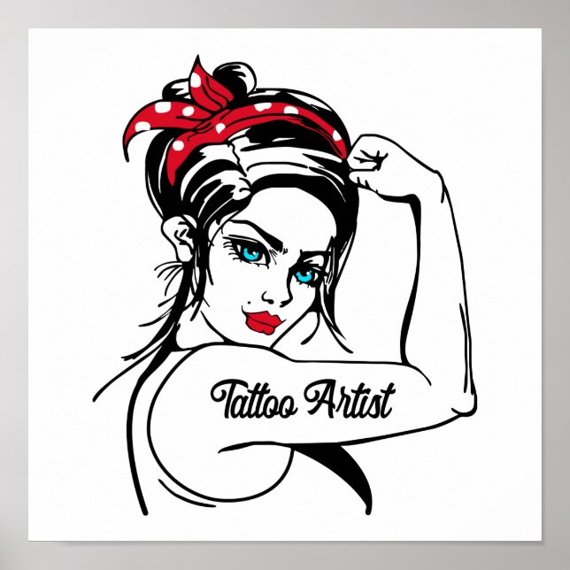Poster Tattoo Artist Rosie The Riveter Pin Up (Frente)
