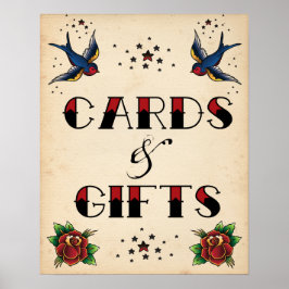 Poster Tattoo Rockabilly Vintage Cards and Gifts Sign