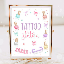 Poster Tattoo Station Mani-Pedi Party Manicure Pedicure