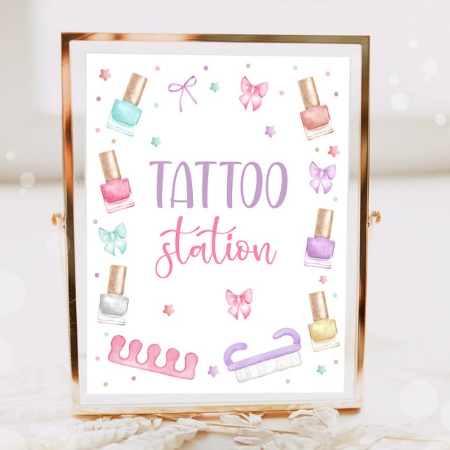 Poster Tattoo Station Mani-Pedi Party Manicure Pedicure (Criador carregado)