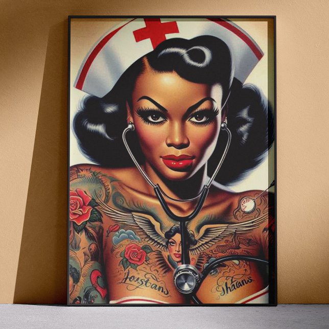 Póster Tattooed Nurse Pin-up (Criador carregado)