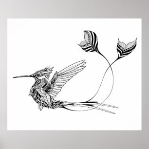 Póster Tatuagem 2 do pássaro de Psychedlic