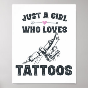 Poster Tatuagem Arte Oferece Namorada, Apenas Uma Menina 