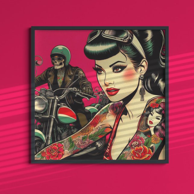 Poster Tatuagem Biker Girl (Criador carregado)