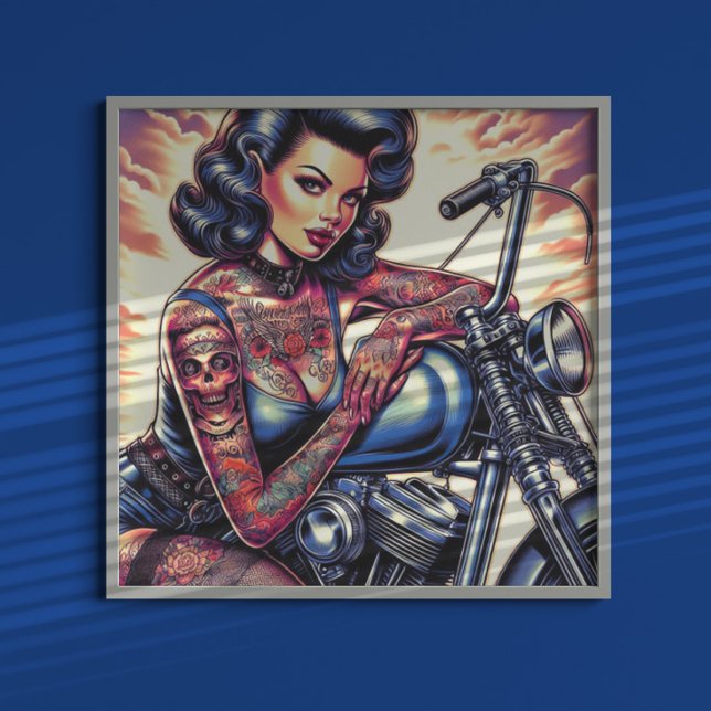 Poster Tatuagem Biker Girl (Criador carregado)