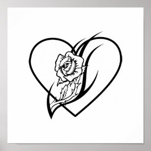 Póster Tatuagem cor-de-rosa