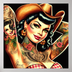Poster Tatuagem Country Girl