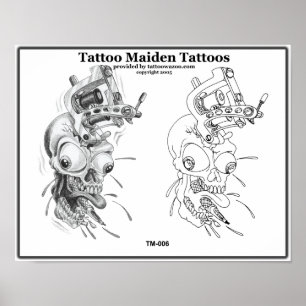 Póster Tatuagem da donzela do tatuagem