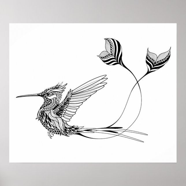 Póster Tatuagem de aves psicodélicas 2 (Frente)