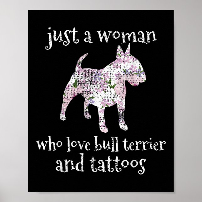 Poster Tatuagem de Cão Touro Terrier _1 (Frente)