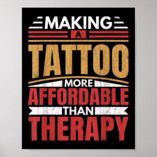 Poster Tatuagem De fazer É Terapia Engraçada Tatuagem Art